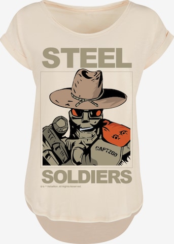 F4NT4STIC Shirt 'Retro Gaming STEEL SOLDIERS' in Beige: front