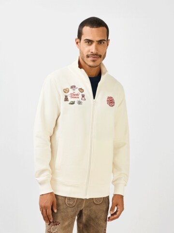FC BAYERN MÜNCHEN FC Bayern München Zip-Jacke in Weiß: Vorderseite