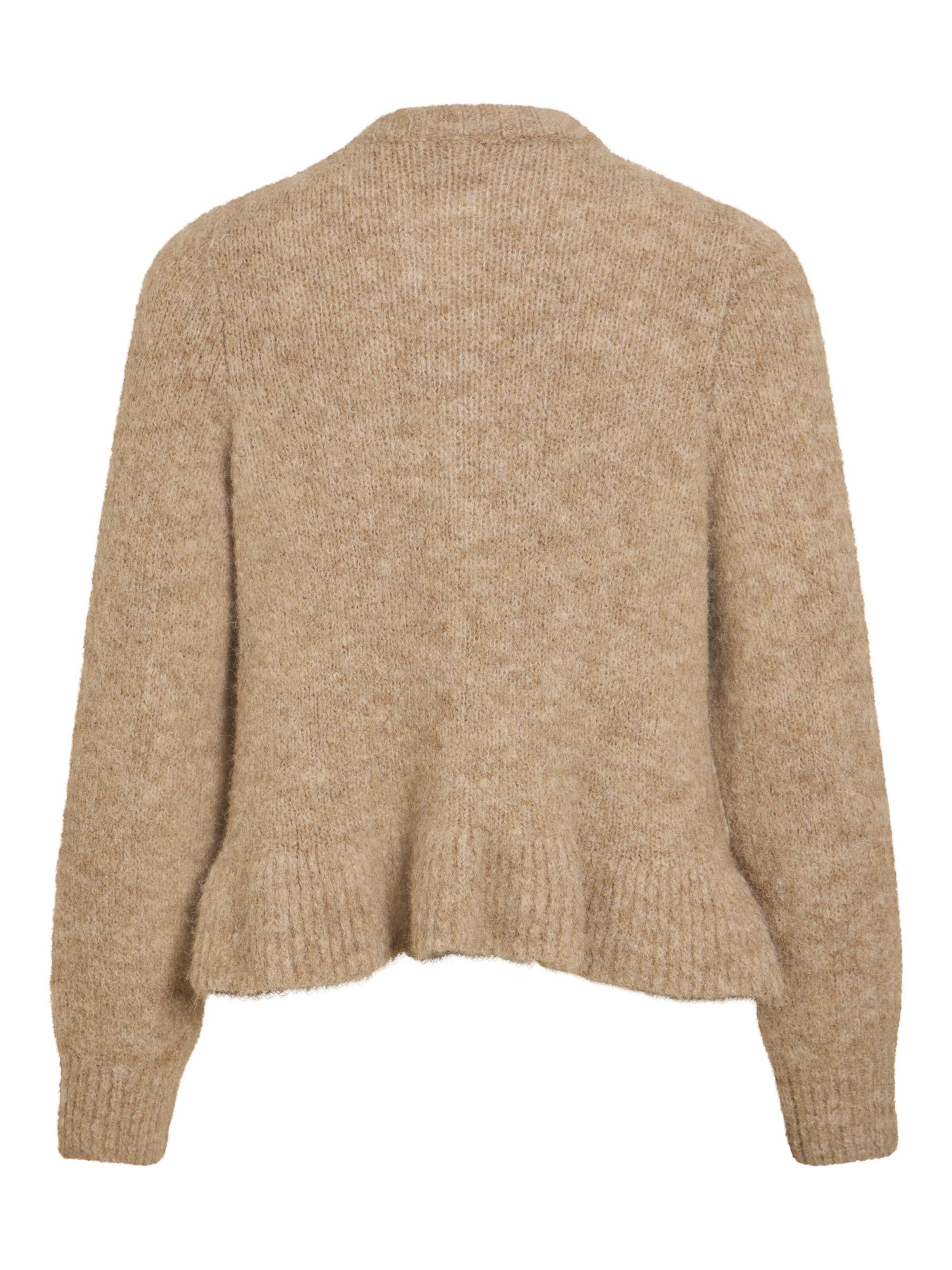 VILA Knit Cardigan 'VIBows' in Beige