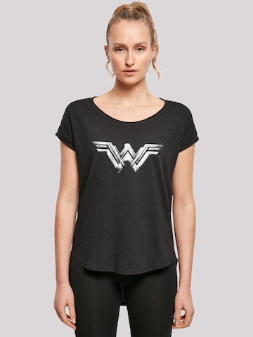 F4NT4STIC Shirt 'DC Comics Wonder Woman Distressed Logo' in Black: front