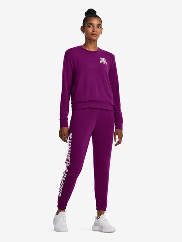 UNDER ARMOUR Tapered Workout Pants 'Rival' in Purple