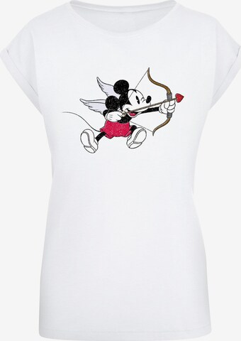 ABSOLUTE CULT Shirt 'Mickey Mouse - Love Cherub' in White: front