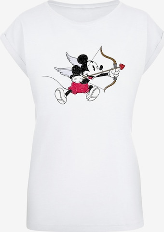 ABSOLUTE CULT T-Shirt 'Mickey Mouse - Love Cherub' in Weiß: predná strana