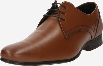 BURTON MENSWEAR LONDON Lace-up shoe in Brown: front