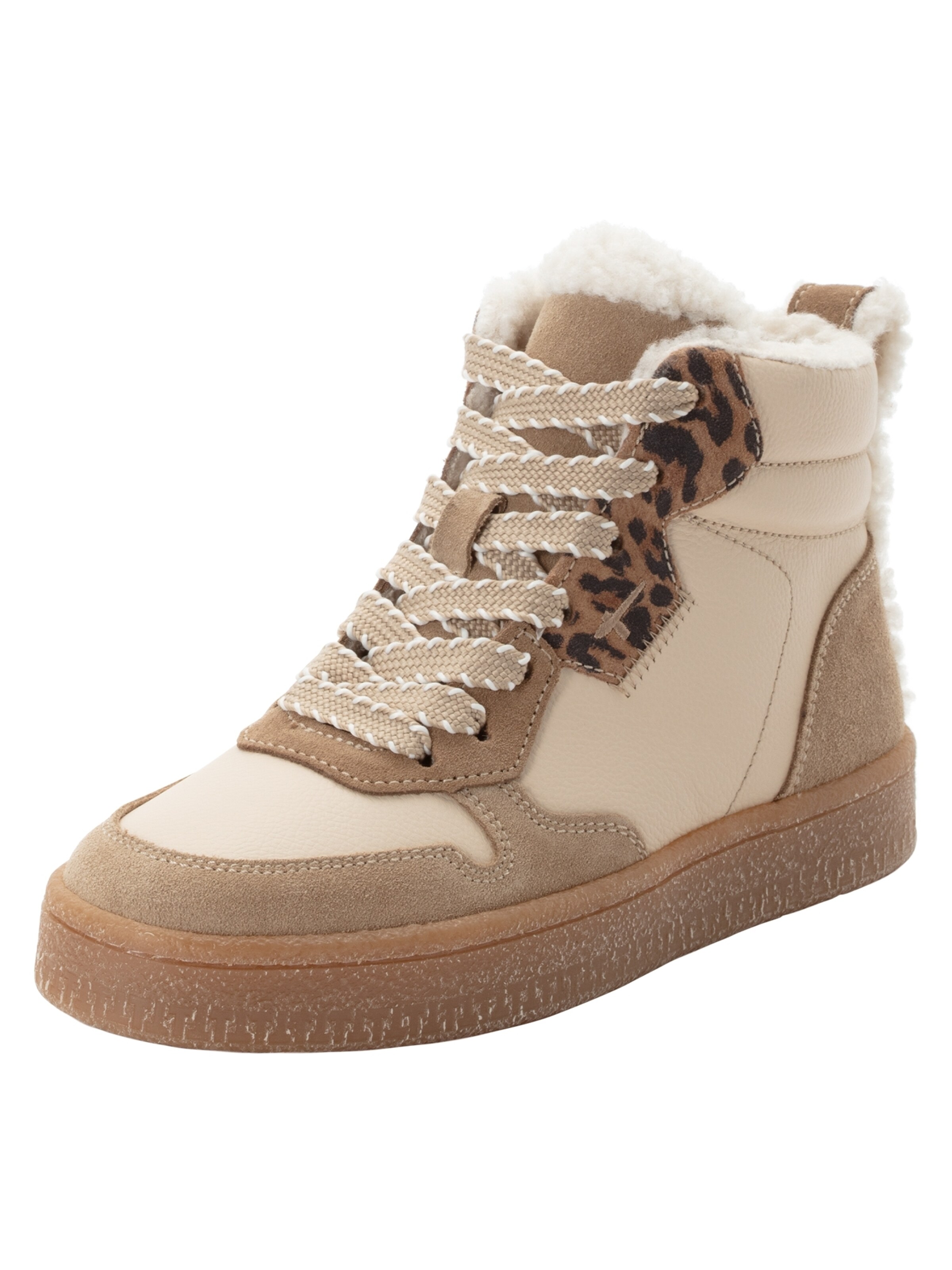 Sneaker alta di Tamaris in beige: frontale