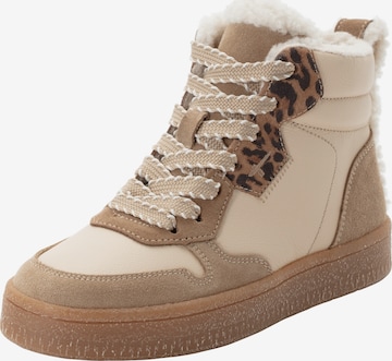 Sneaker alta di Tamaris in beige: frontale