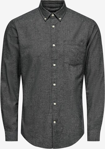 Coupe regular Chemise 'Niko' Only & Sons en gris : devant