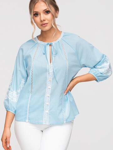 Ombre Bluse in Blau: Vorderseite