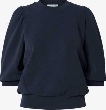 Sweat-shirt 'Tenny' SELECTED FEMME en bleu : devant