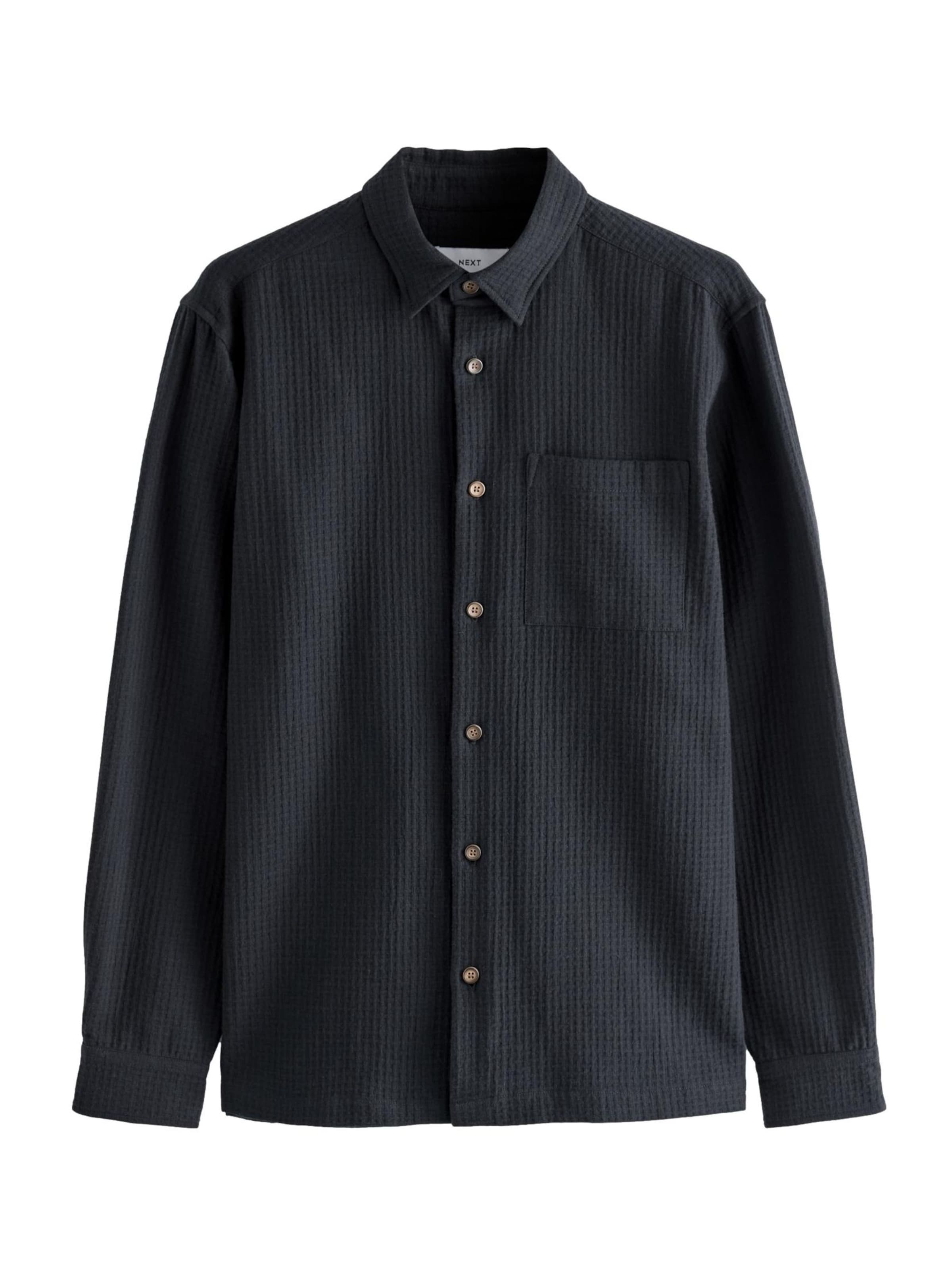 Next Regular fit Overhemd in Zwart: voorkant