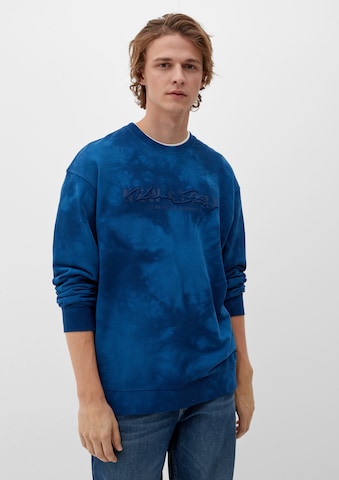 Sweat-shirt QS en bleu : devant