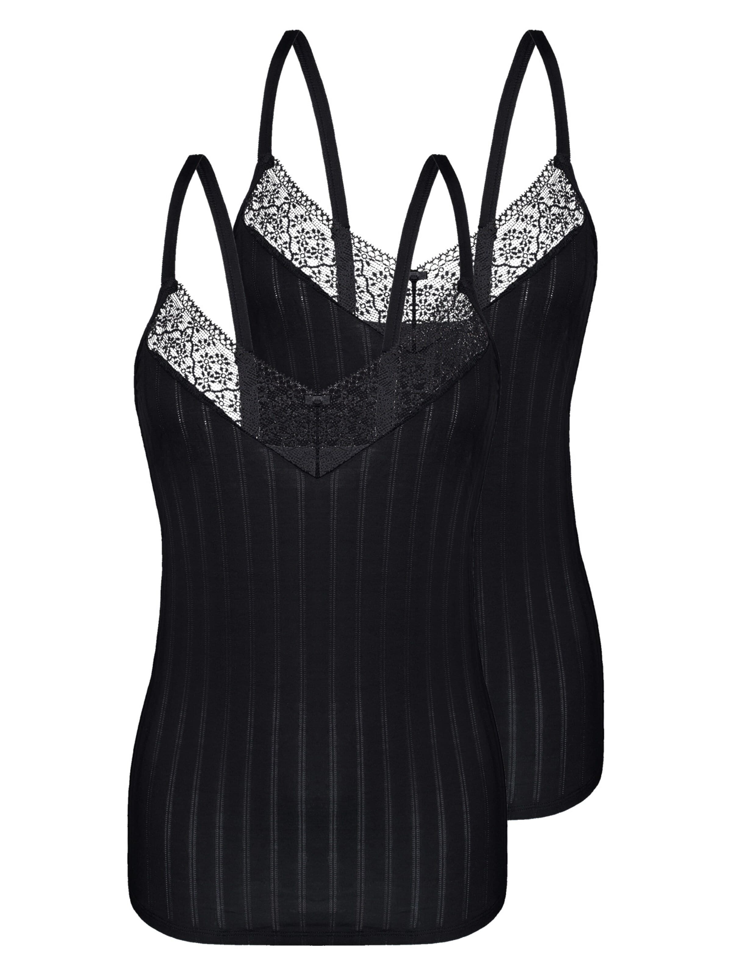 sassa Undershirt 'Natural Stripe' in Black: front