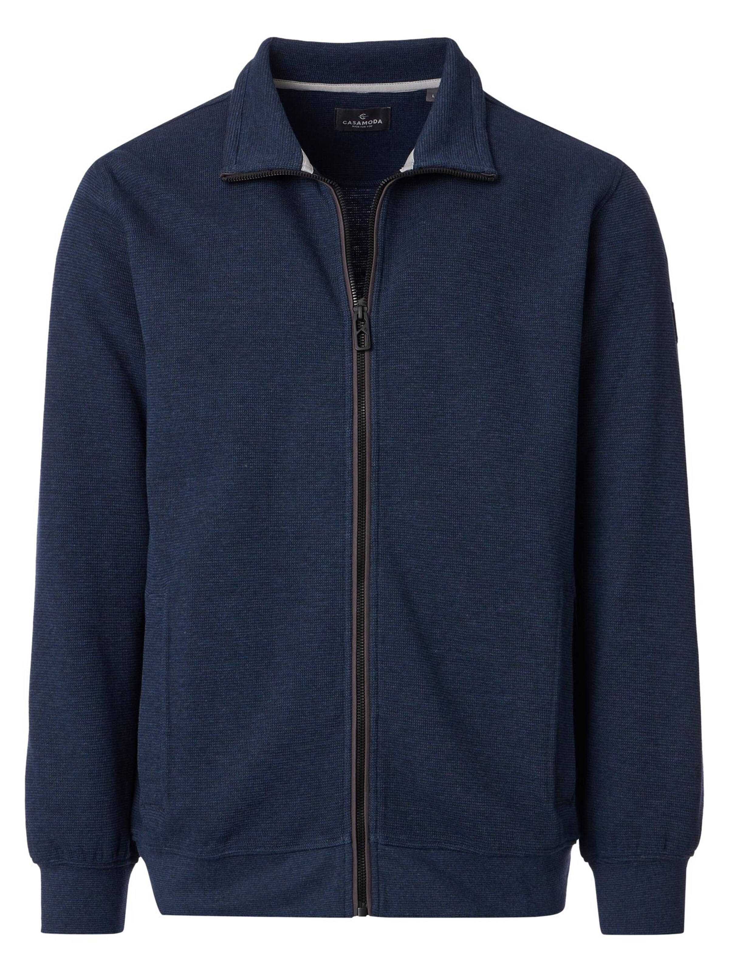 CASAMODA Zip-Up Hoodie 'Basic' in Blue: front