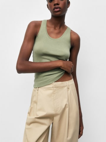 Pull&Bear Loosefit Bukser med lægfolder i beige