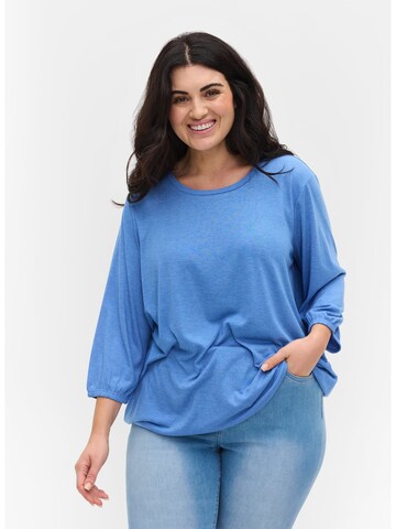 Zizzi Shirt 'VLONE' in Blue: front