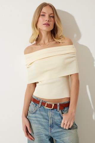 Happiness İstanbul Тениска в бежово: отпред