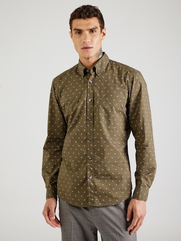 Coupe slim Chemise 'Rickert_M' BOSS en vert : devant