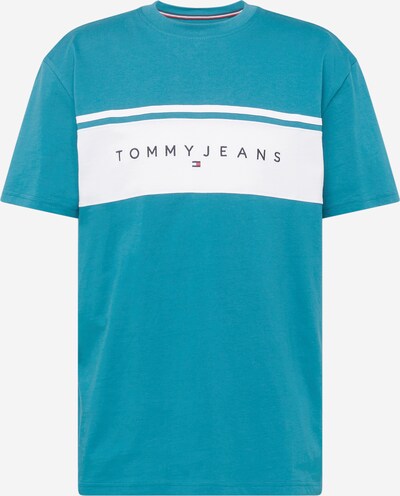 Tricou Tommy Jeans pe cyan / negru / alb, Vizualizare produs