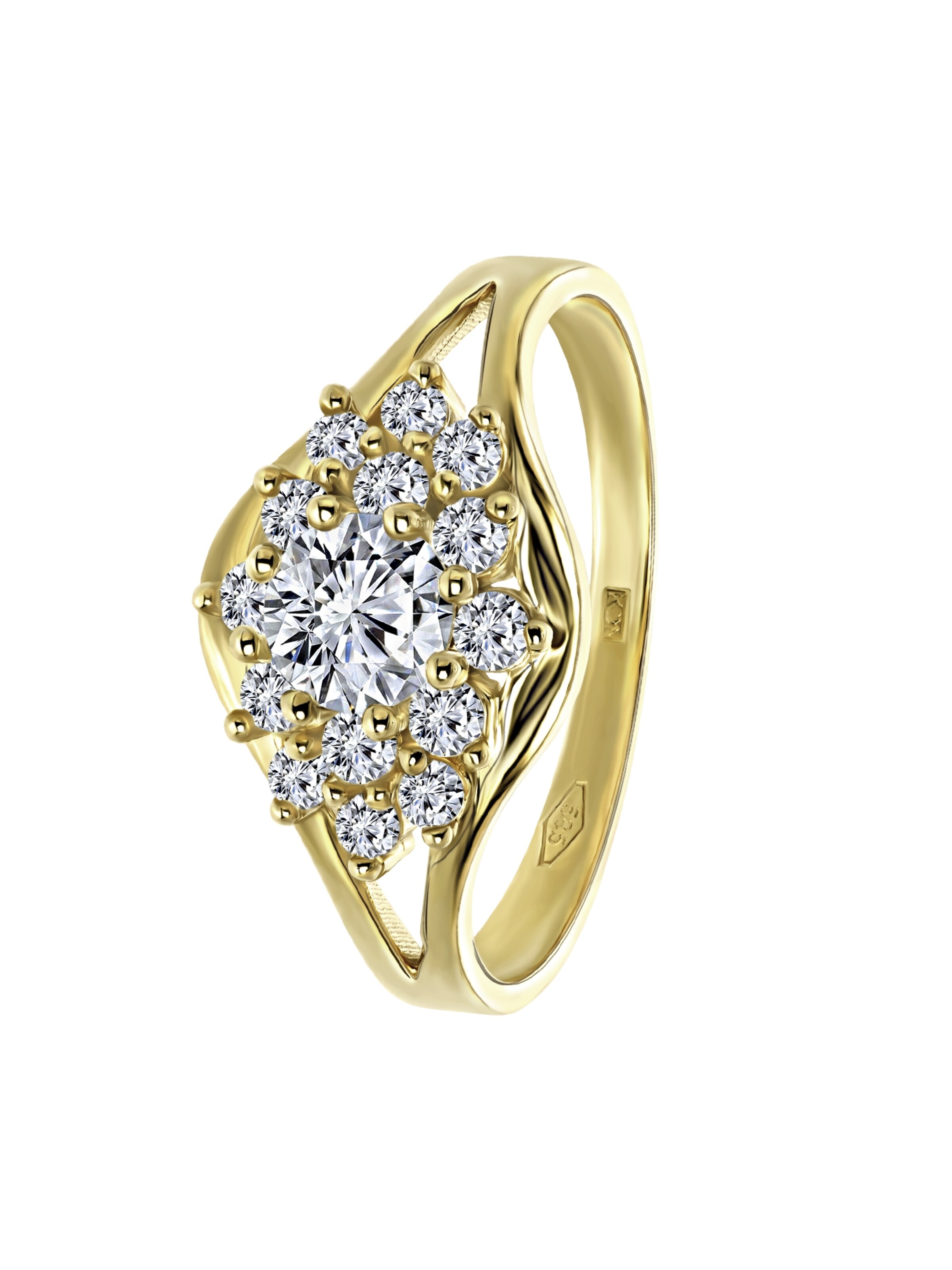 Lucardi Ring 'Klassisch' in Gold: front