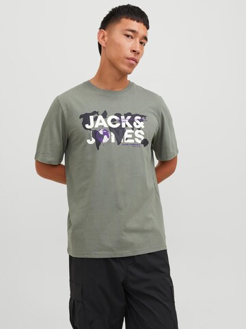 JACK & JONES Μπλουζάκι 'Dust' σε πράσινο: μπροστά