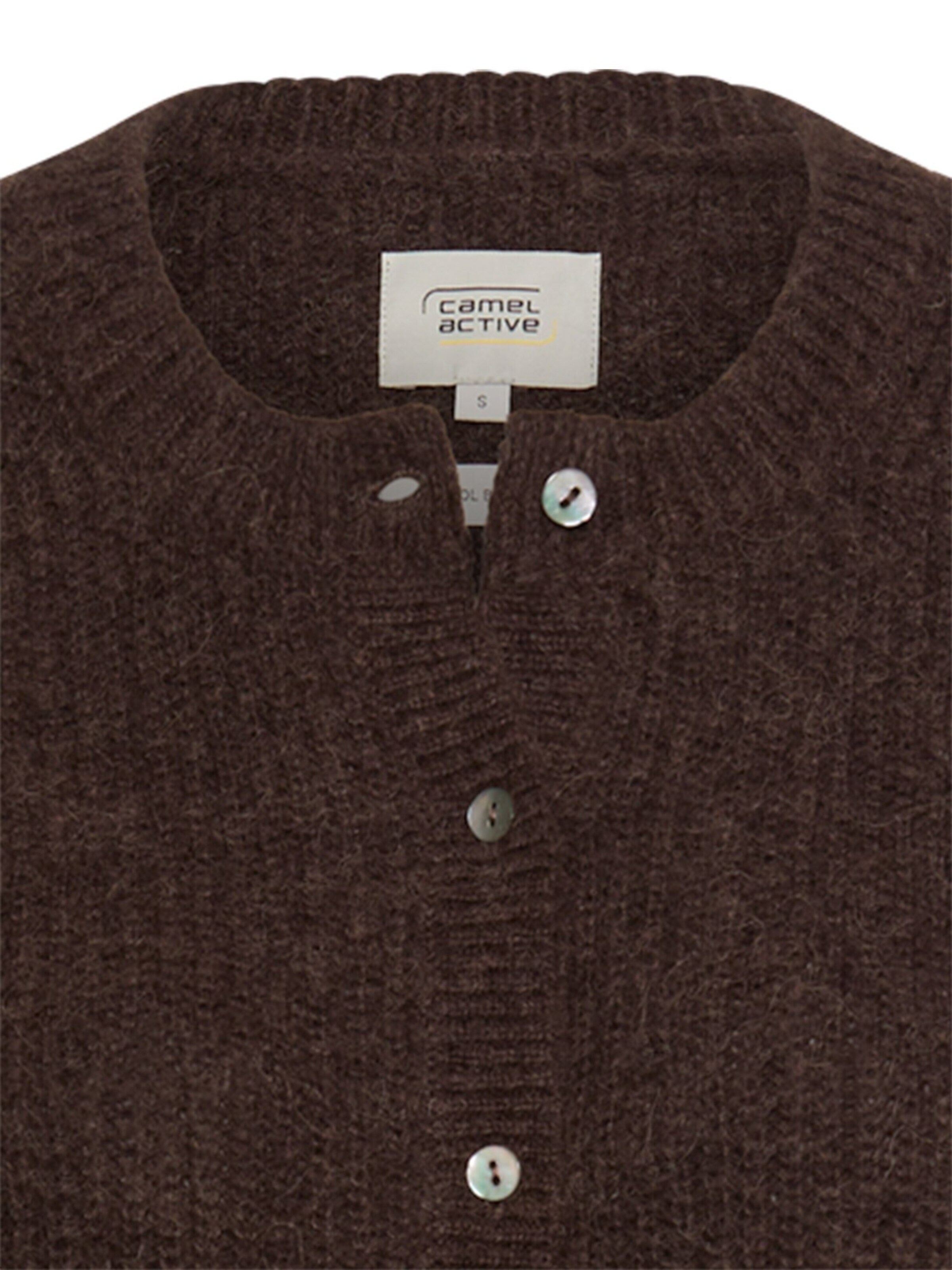 CAMEL ACTIVE Strickjacke mit gerader Passform in Braun