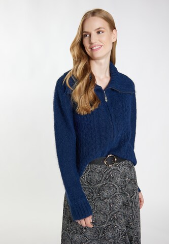 DreiMaster Vintage Gebreid vest in Blauw: voorkant