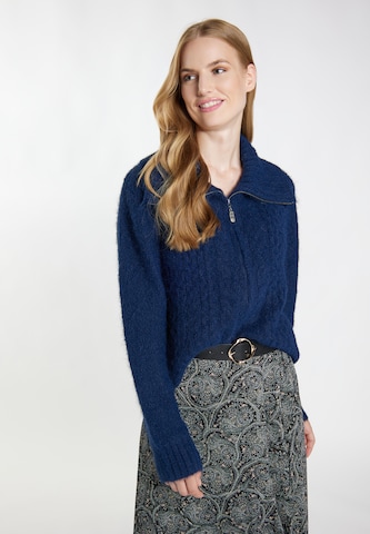 DreiMaster Vintage Knit Cardigan in Blue: front