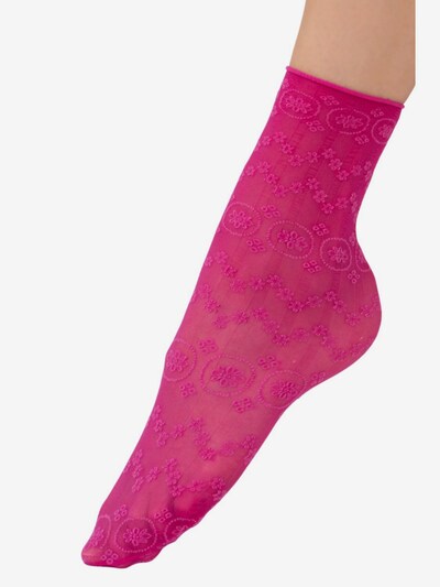 Sokisahtel Sokker 'FABIENNE floral sheer socks' i 36-40 i pink, Produktvisning