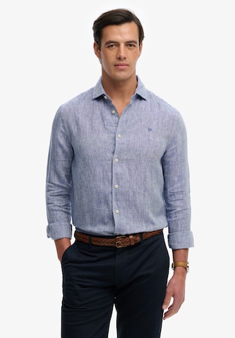 Superdry & Co Regular fit Button Up Shirt 'Riviera' in Blue: front