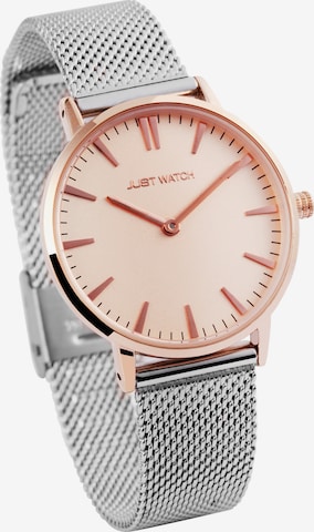 Just Watch Analoguhr in Silber: Vorderseite