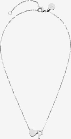 PURELEI - Cadena 'Letter Heart P' en plata: frente