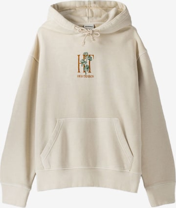 Bershka Sweatshirt in Beige: front