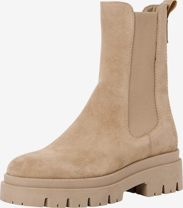 Tamaris Chelsea boots in Beige: front