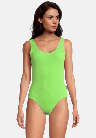 BECO the world of aquasports Bralette Swimsuit 'Crinkle Classic' in Green: front