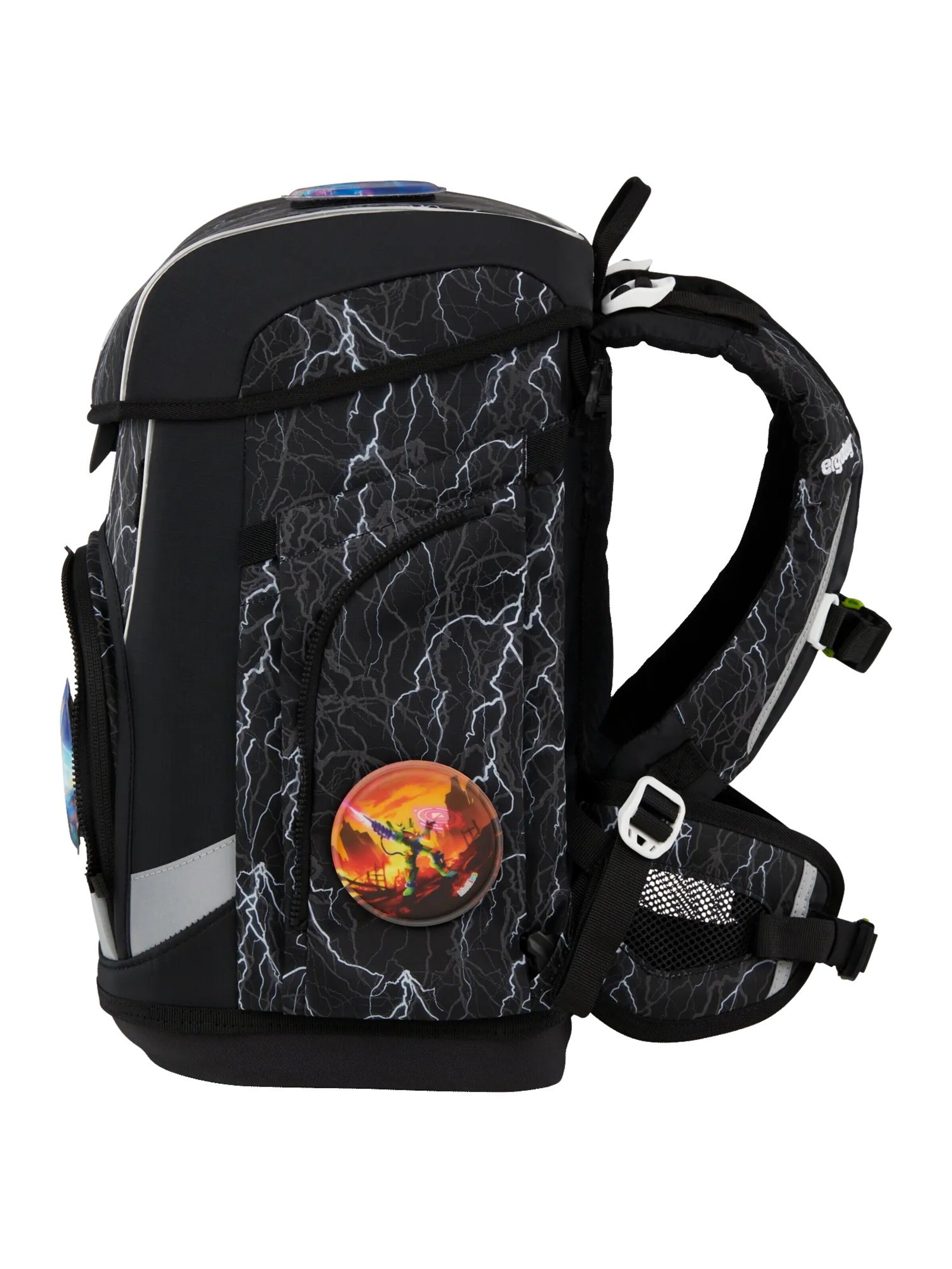ergobag Backpack 'Schulranzen-Set cubo light Set' in Black