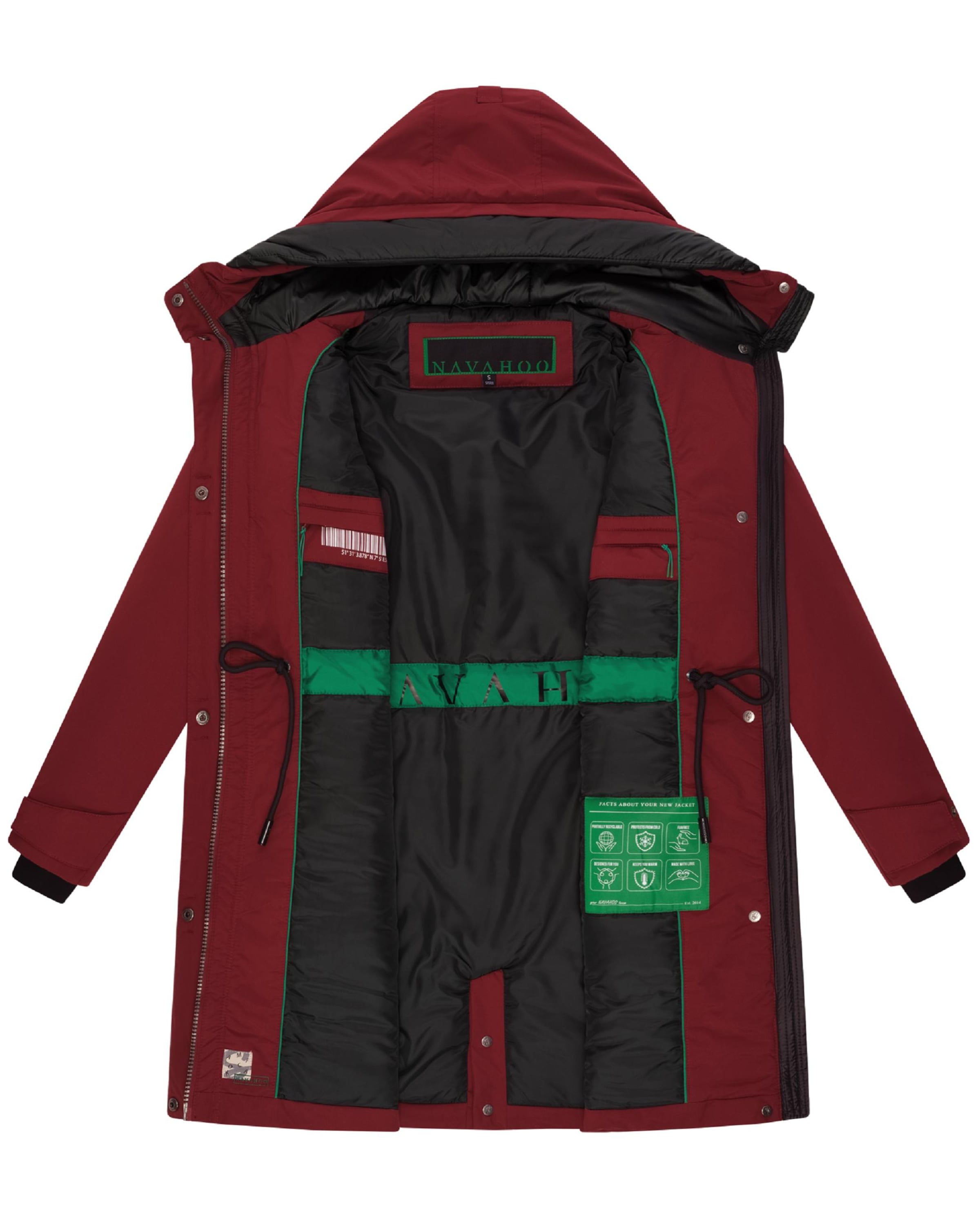 NAVAHOO Winter parka 'Eissturm 14' in Red