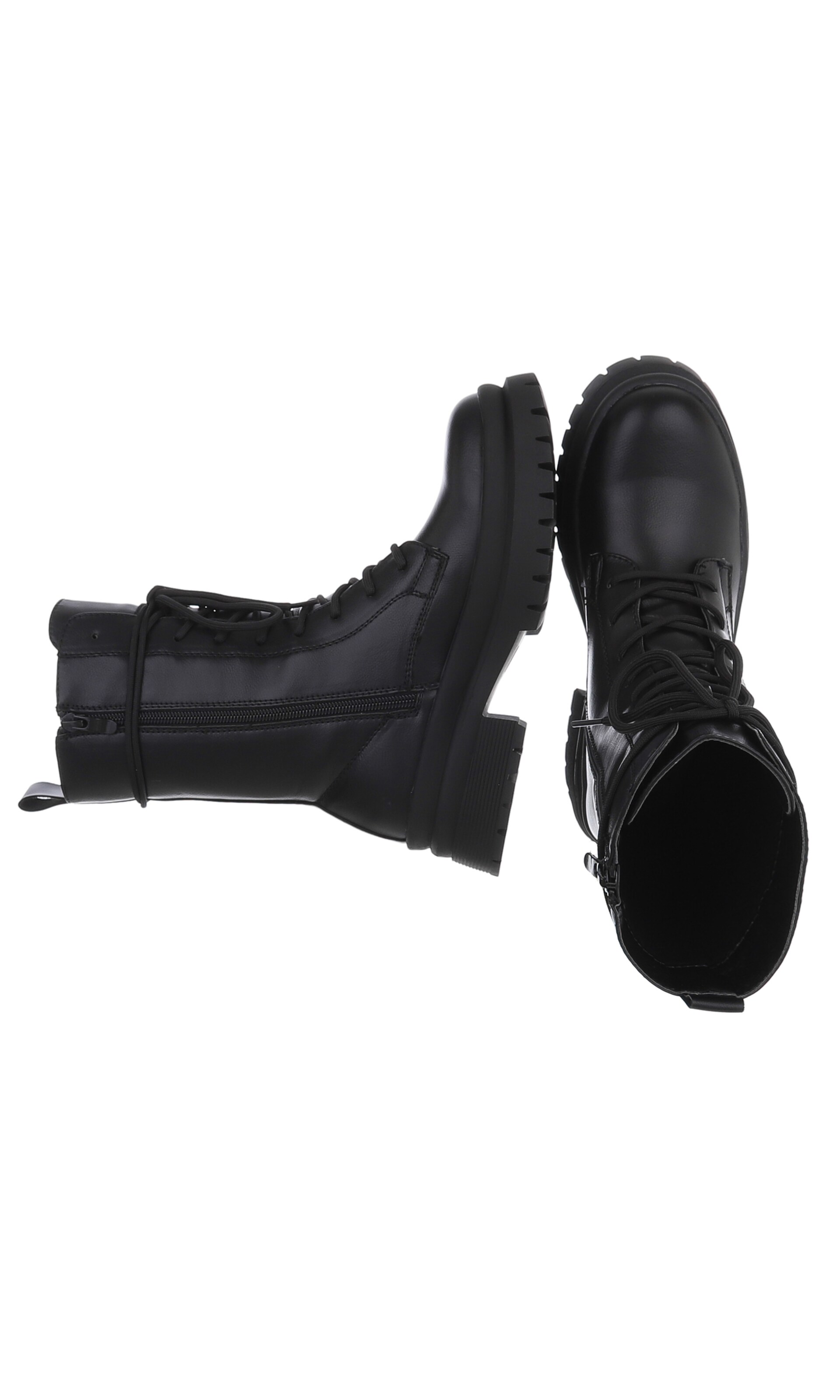 Ital-Design Schnürstiefelette in Schwarz