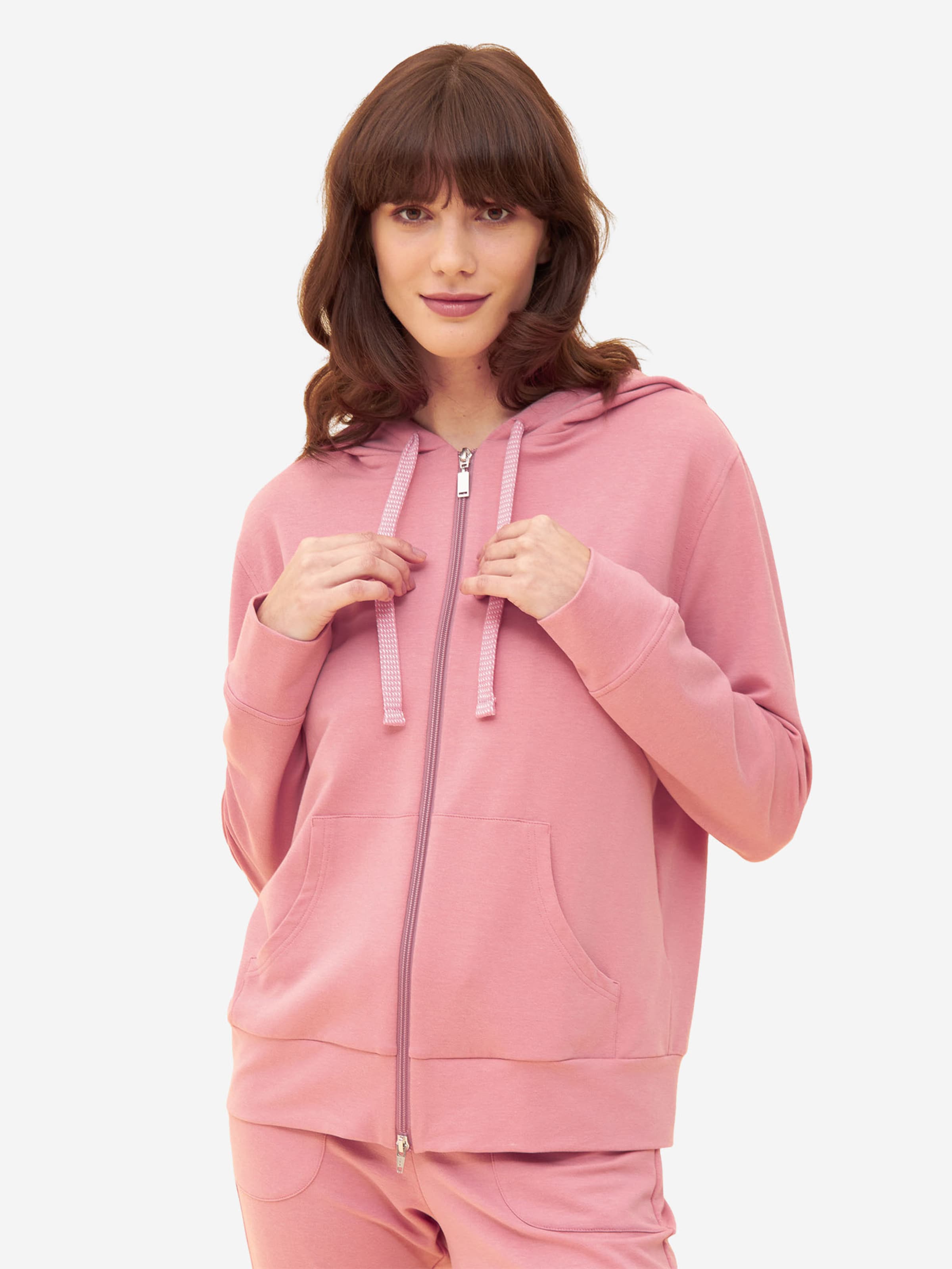 Rösch Sweat jacket ' Basic Hoodie ' in Pink: front