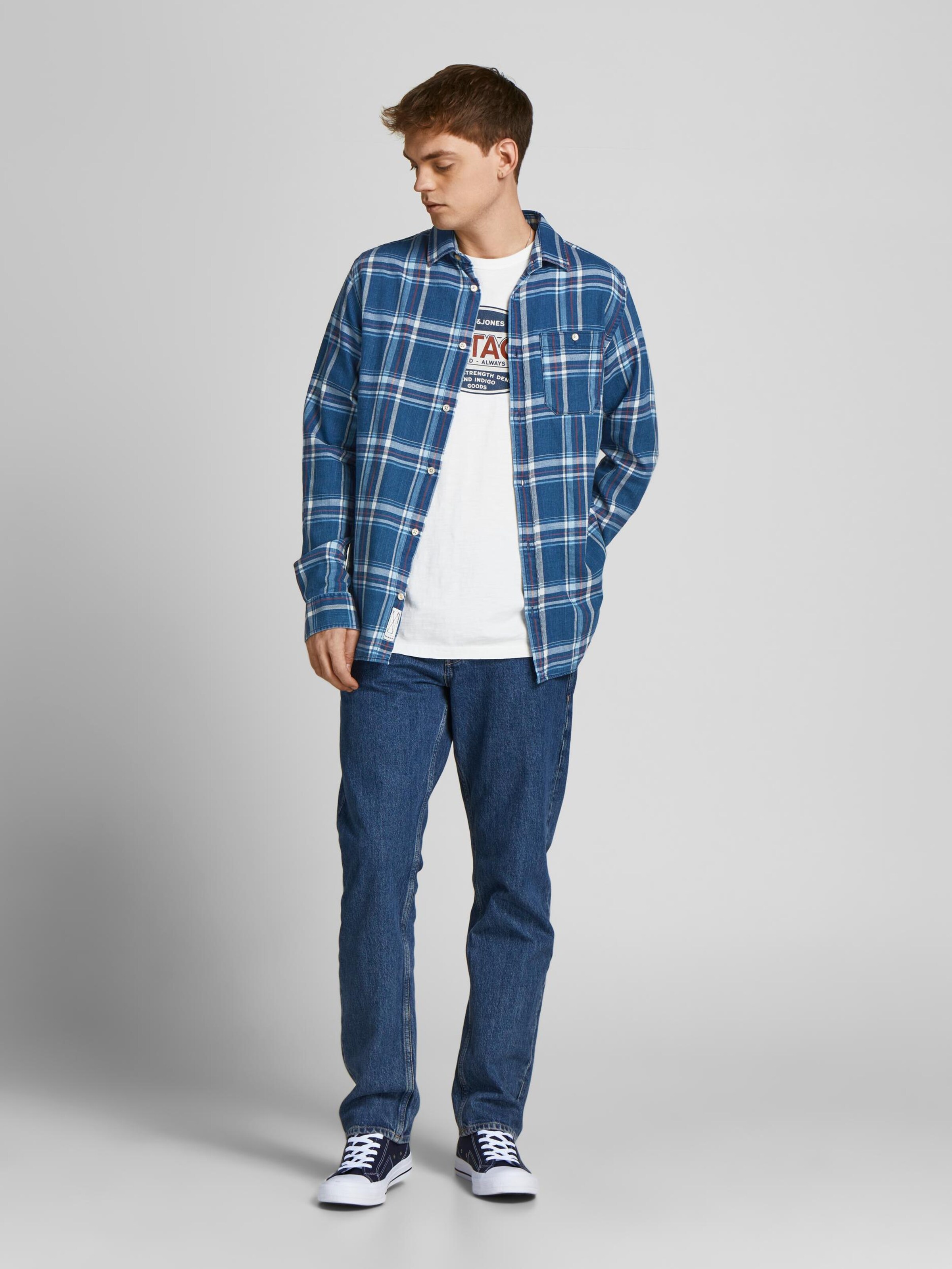 Männer Hemden JACK & JONES Hemd 'Stanley' in Blau - WK87792 Männer Hemden JACK & JONES Hemd 'Stanley' in Blau - WK87792