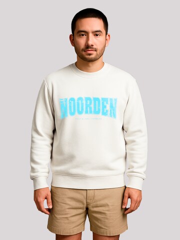Sweat-shirt 'Knut & Jan Hamburg Noorden Collegiate Türkis' F4NT4STIC en blanc : devant
