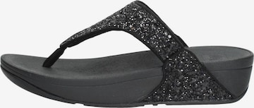 Séparateur d'orteils 'Lulu Glitter Toe - Thongs PU Glitter' FitFlop en noir : devant