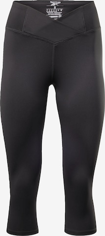 Reebok Sport Skinny Fit Спортен панталон 'Workout Ready' в черно: отпред