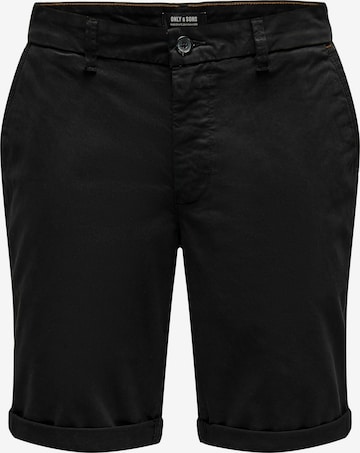 Only & Sons Chino Pants 'Peter' in Black: front