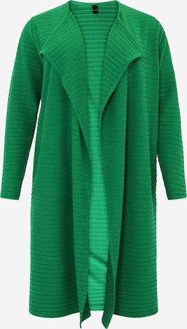 Yoek Knit Cardigan in Green: front