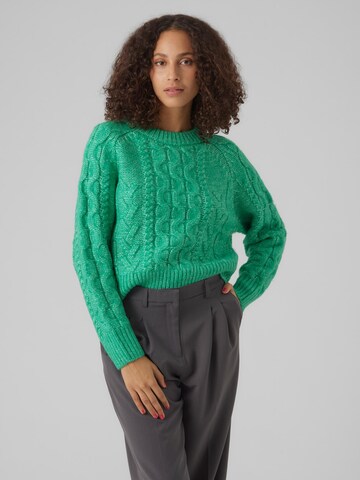 VERO MODA Пуловер 'BIRGITTE' в зелено: отпред