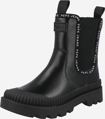 Pepe Jeans Chelsea boots in Zwart: voorkant