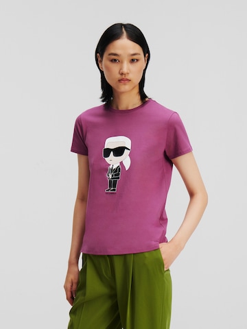 Karl Lagerfeld - Camisa ' Ikonik ' em roxo: frente