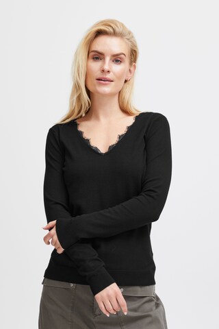 PULZ Jeans Sweater 'Sara' in Black: front