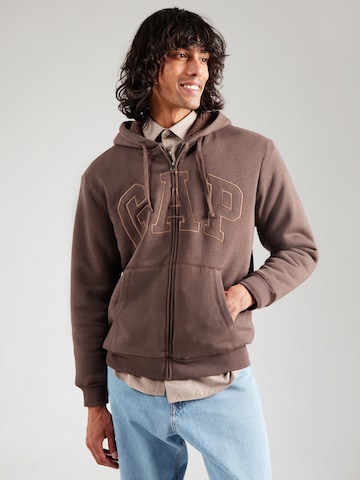 Veste de survêtement GAP en marron : devant
