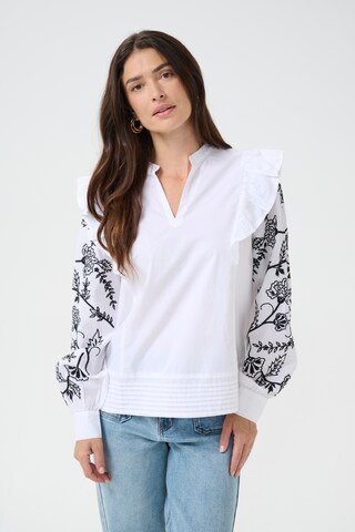 Chemisier 'Alice' Cream en blanc : devant